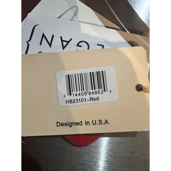 Winston Unique-shaped tote front pocket & removable cosmetic pouch Red NWT - Picture 11 of 15